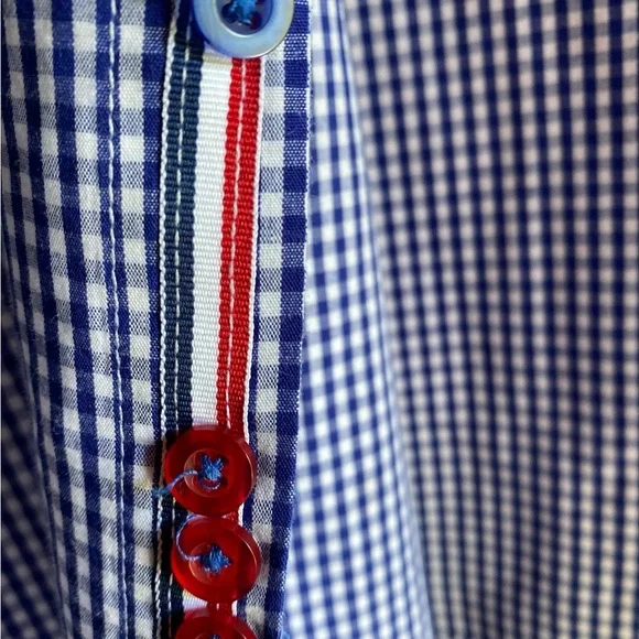 No Retreat Men’s Checkered Shirt Large – Gingham Print w/ Patriotic Detail - Picture 5 of 6